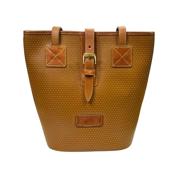 Vintage Dooney & Bourke Caramel Cabriolet Leather Bucket Bag - 10” x 7.5” x 5” - Picture 2 of 14